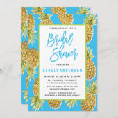 Invitation à la douche nuptiale à l'ananas bleu (Devant / Derrière)