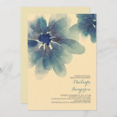 invitation à la douche nuptiale à l'aquarelle fleu (Devant / Derrière)