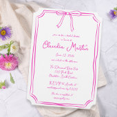 Invitation à la douche nuptiale à main rose chaude