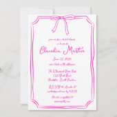 Invitation à la douche nuptiale à main rose chaude (Devant)