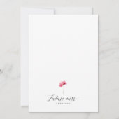 Invitation à la douche nuptiale à papillon rose (Dos)