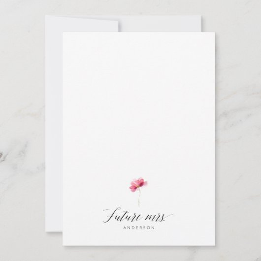 Invitation à la douche nuptiale à papillon rose (Dos)