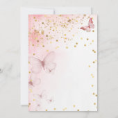 Invitation à la douche nuptiale à papillon rose (Dos)