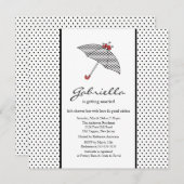 Invitation à la douche nuptiale à parapluie noir e (Devant / Derrière)