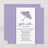 Invitation à la douche nuptiale à parapluie violet (Devant / Derrière)