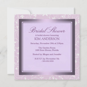 Invitation à la douche nuptiale à souffle violet