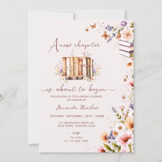 invitation à la douche nuptiale à thème (Devant)