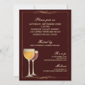 Invitation à la douche nuptiale à thème du vin (Dos)