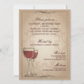 Invitation à la douche nuptiale à thème du vin (Dos)