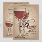 Invitation à la douche nuptiale à thème du vin (Devant / Derrière)