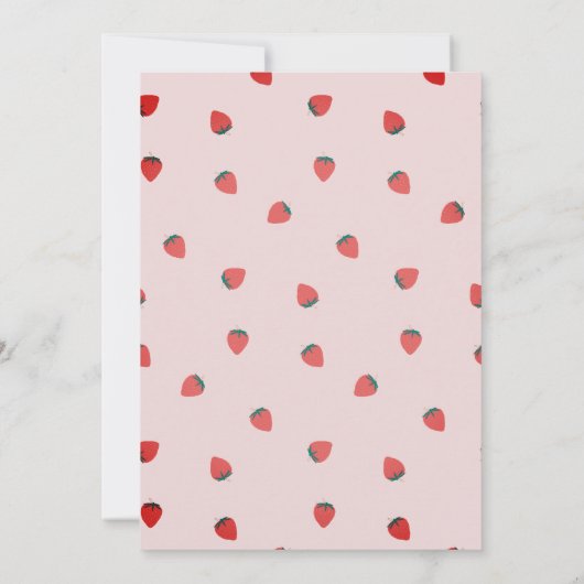 Invitation à la douche nuptiale à thème fraise (Dos)