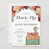 Invitation à la douche nuptiale à thème Voyage (Devant)