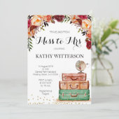 Invitation à la douche nuptiale à thème Voyage (Debout devant)