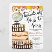 Invitation à la douche nuptiale à thème Voyage (Devant / Derrière)