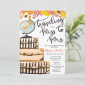 Invitation à la douche nuptiale à thème Voyage (Debout devant)