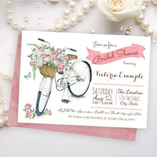 Invitation à la douche nuptiale à vélo