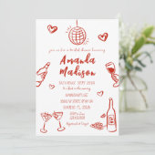 Invitation à la douche nuptiale à vin tiré à la ma (Debout devant)