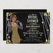 Invitation à la douche nuptiale afro-américaine (Devant / Derrière)