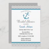 Invitation à la douche nuptiale Ancre nautique (Devant / Derrière)