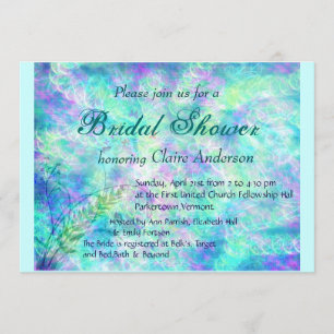 Invitation à la douche nuptiale Aqua Spring