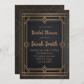 Invitation à la douche nuptiale Art déco (Devant / Derrière)