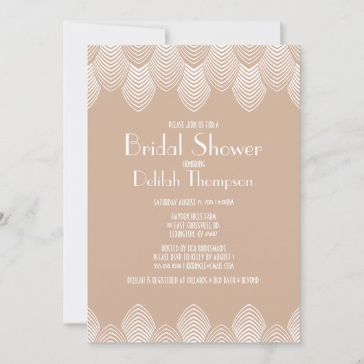 Invitation à la douche nuptiale Art déco des année (Devant)