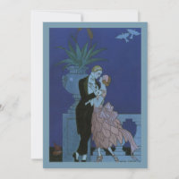 Invitation à la douche nuptiale Art Déco vintage
