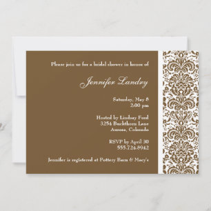 Invitation à la douche nuptiale au chocolat Brown