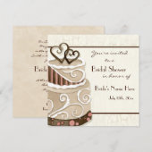 Invitation à la douche nuptiale au gâteau au choco (Devant / Derrière)