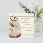 Invitation à la douche nuptiale au gâteau au choco (Debout devant)