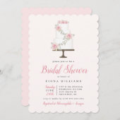 Invitation à la douche nuptiale au gâteau rose (Devant / Derrière)