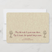 Invitation à la douche nuptiale au vin et au froma (Dos)
