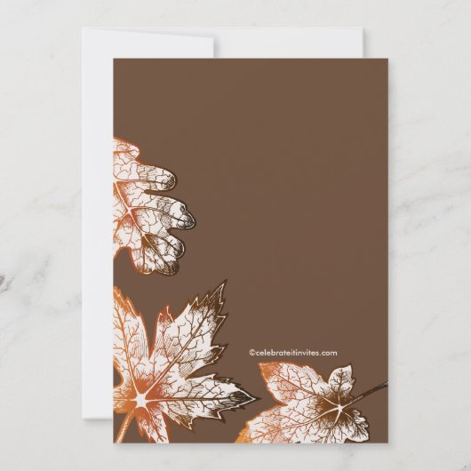 Invitation à la douche nuptiale automne (Dos)