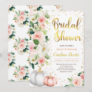 Invitation À La Douche Nuptiale Automne Rose Et Or