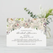 Invitation à la douche nuptiale aux fleurs de crèm (Debout devant)