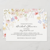 invitation à la douche nuptiale aux fleurs roses (Devant / Derrière)