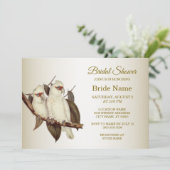 Invitation à la douche nuptiale aux oiseaux blancs (Debout devant)