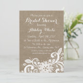 Invitation à la douche nuptiale avec burlap et den (Debout devant)