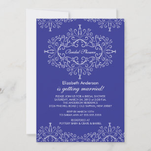 Invitation à la douche nuptiale avec cadre bleu cl
