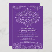 Invitation à la douche nuptiale avec cadre de clas (Devant / Derrière)