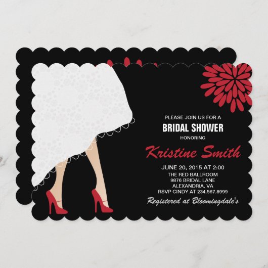 Invitation à la douche nuptiale avec Chaussures à (Devant / Derrière)