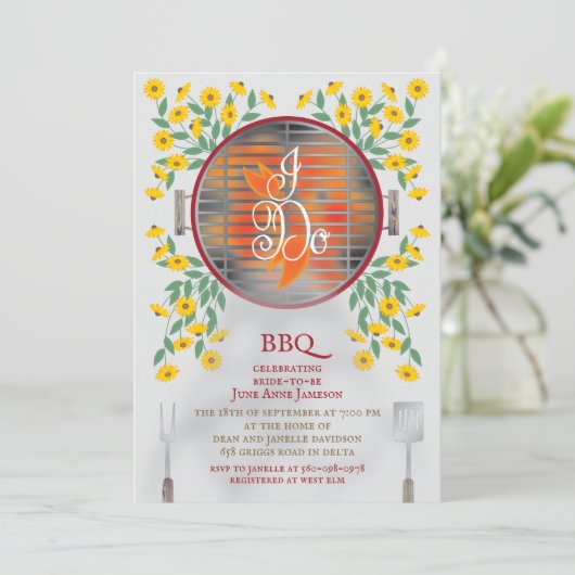 Invitation à la douche nuptiale BBQ (Debout devant)
