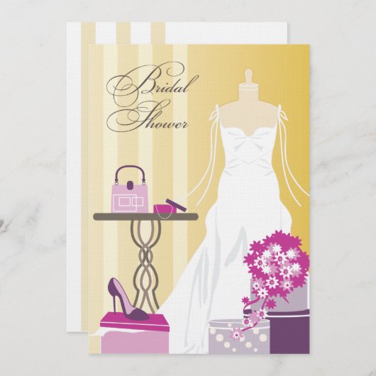 Invitation à la douche nuptiale - Berry et Plum (Devant / Derrière)