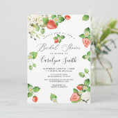 Invitation à la douche nuptiale Berry Sweet Strawb (Debout devant)