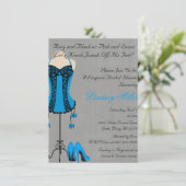 Invitation à la douche nuptiale Black & Blue Linge (Debout devant)