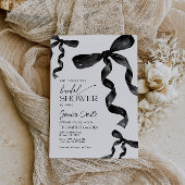 Invitation à la douche nuptiale Black Bow