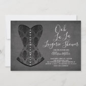 Invitation à la douche nuptiale Black Corset Linge (Devant)