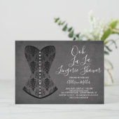 Invitation à la douche nuptiale Black Corset Linge (Debout devant)