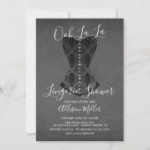 Invitation à la douche nuptiale Black Corset Linge (Devant)