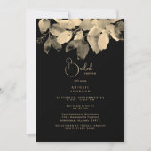 Invitation à la douche nuptiale Black & Gold Folia (Devant)